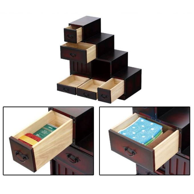 楽天市場】＼SALE ポイント5倍／民芸調 階段箪笥（たんす）右下がり