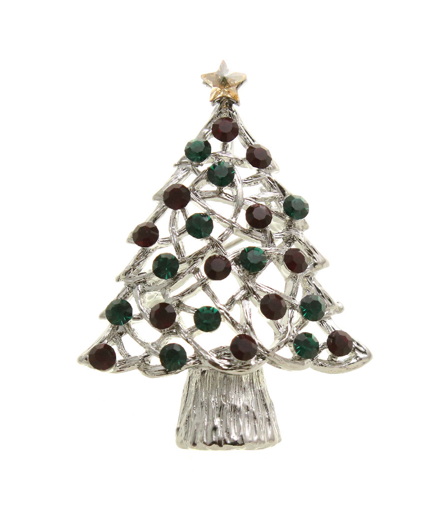 楽天市場】クリスマスツリーブローチ カラフル 星 華やか 可愛い