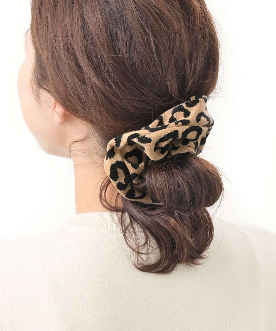 楽天市場】☆ネコポス送料無料☆シュシュ レオパード柄 豹柄 ニット