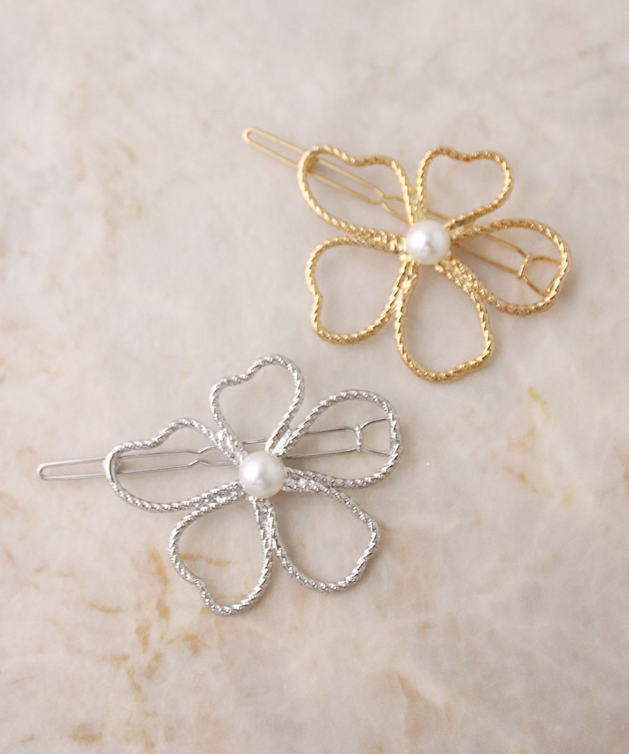 楽天市場】 ヘアピン フラワー パール メタル ヘアアクセサリー ヘア