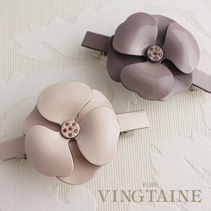 楽天市場】☆ネコポス送料無料☆バレッタ カメリア エナメル調