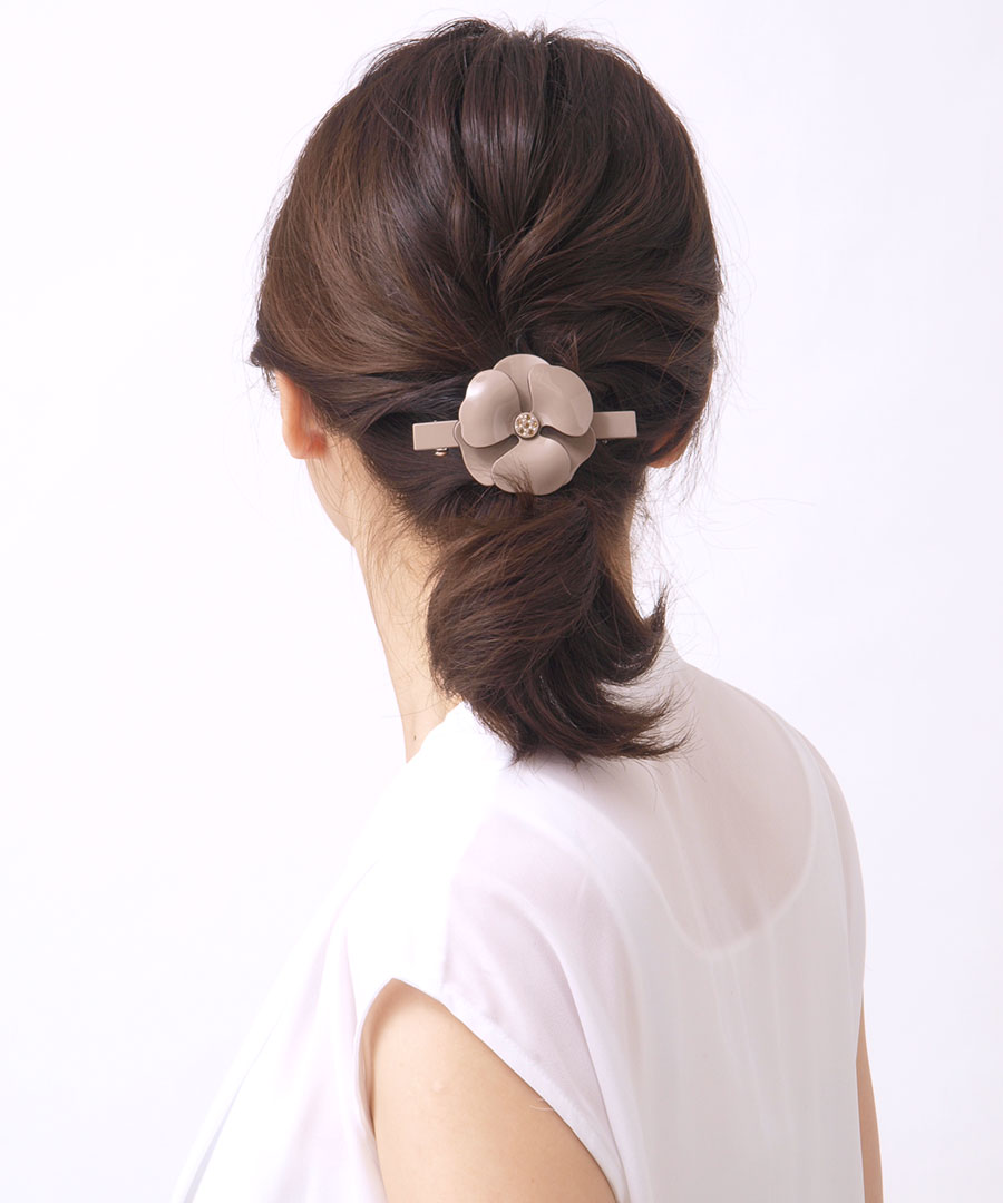 楽天市場】☆ネコポス送料無料☆バレッタ カメリア エナメル調