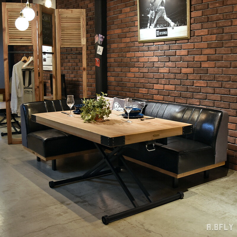 楽天市場】昇降式 テーブル 140cm リフティングテーブル ダイニング