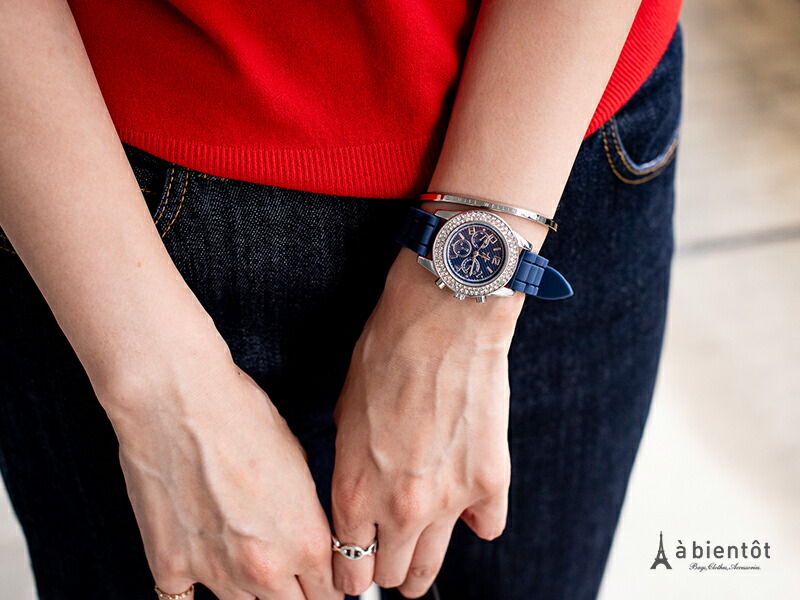 楽天市場】フランス発 キラキラベゼルウォッチ ラバーベルト 腕時計