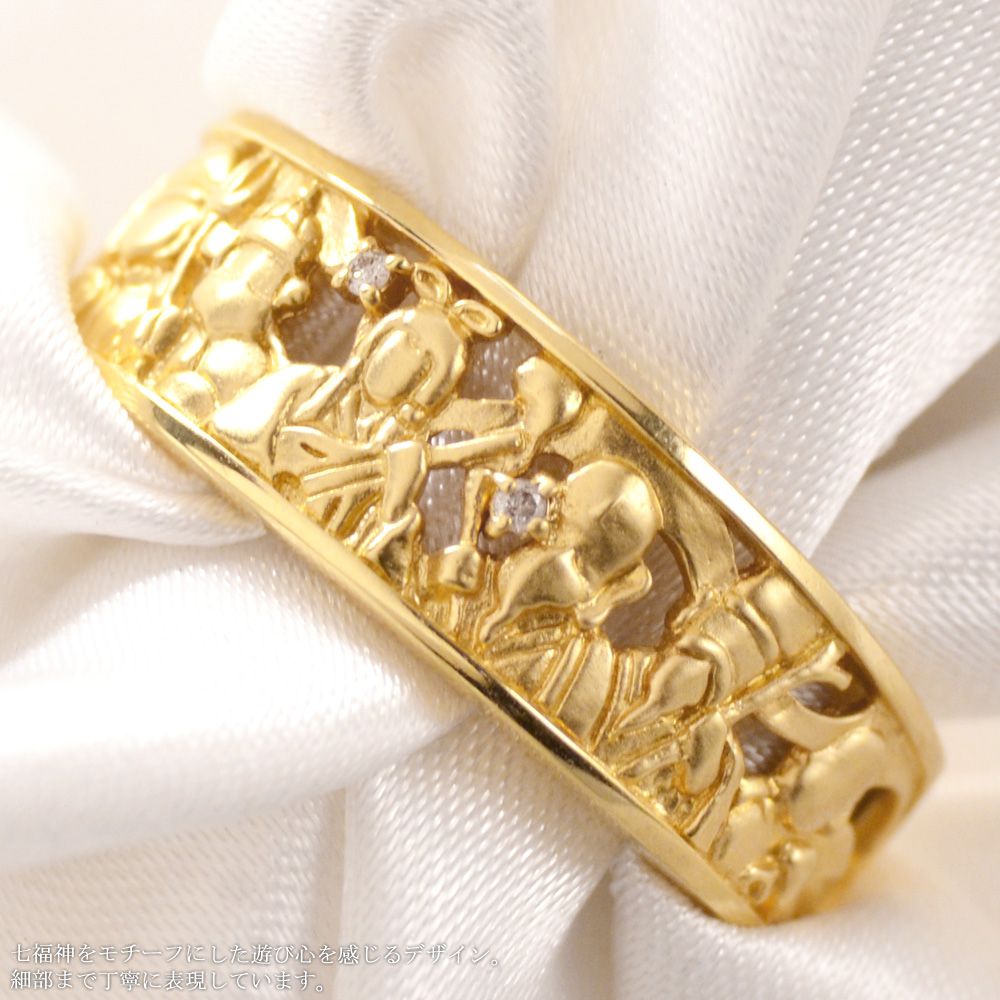 楽天市場】指輪 メンズリング K18 18K ダイヤモンド 七福神 リング 18