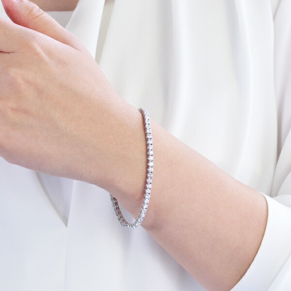 楽天市場】テニスブレスレット ダイヤモンド 5カラット 18金 K18WG