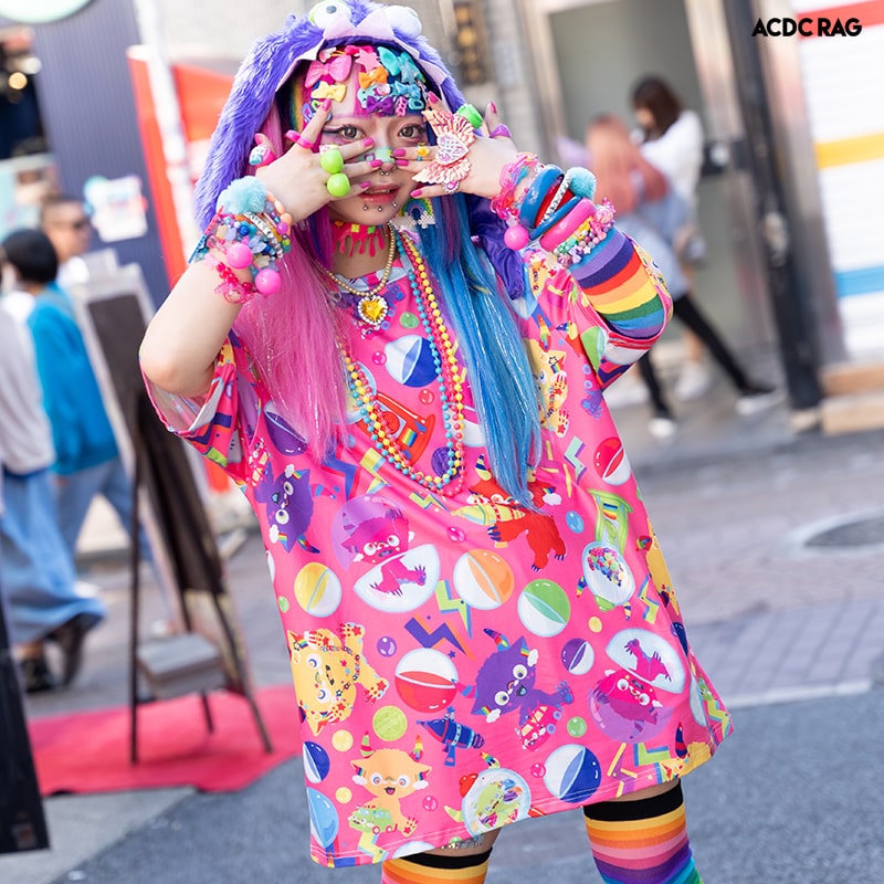 楽天市場】カプセルモンスター Tシャツ 半袖 原宿系 原宿 総柄 派手