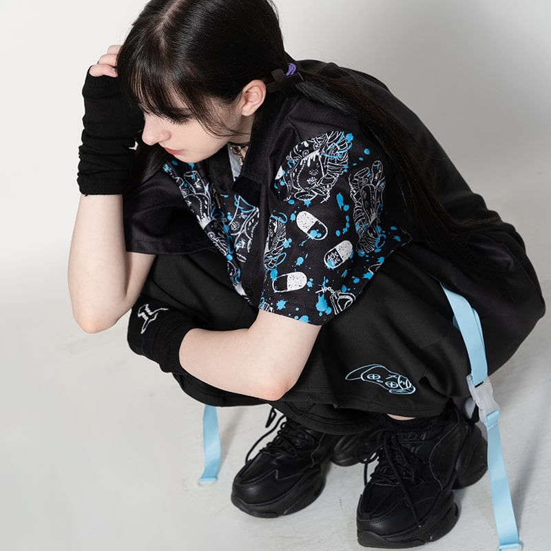 楽天市場】[半袖]BLOODミル アシメシャツ 原宿系 原宿 派手カワ