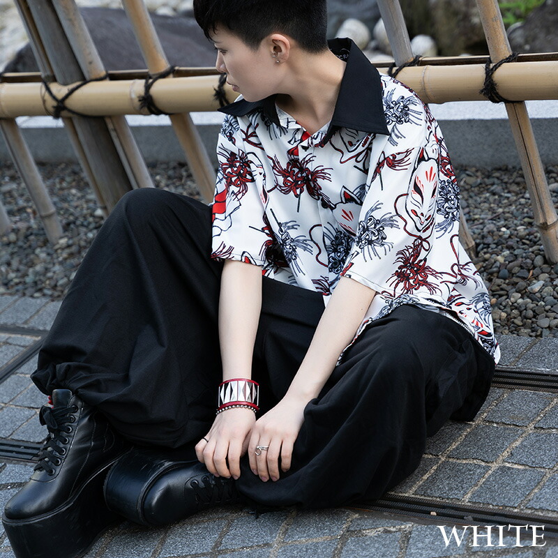 楽天市場】[半袖]Pヒガンバナシャツ 半袖 原宿 原宿系 病みかわいい 病