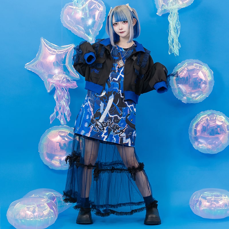 楽天市場】メンダコサイバー ジャケット ブルゾン 長袖 クロップド