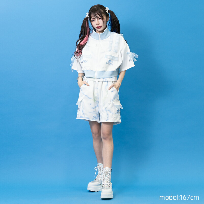 楽天市場】[半袖]クラゲサイバー ジャケット ブルゾン クロップド 原宿