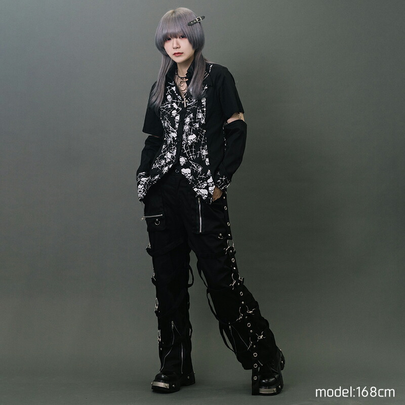 楽天市場】スカルシャツ 長袖 パンク ロック ファッション V系