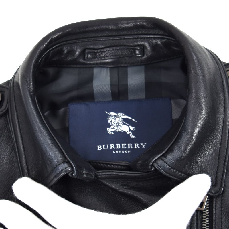 楽天市場】バーバリー ロンドン レザー ライダースジャケット ブラック