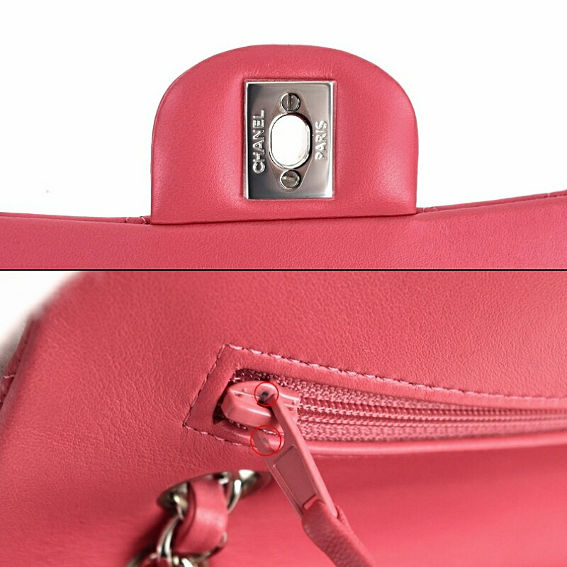 楽天市場】シャネル チェーンショルダー ダブルフラップ ピンク