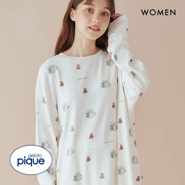 楽天市場】ジェラートピケ レディース HOLIDAY ベアケーキ柄 プル