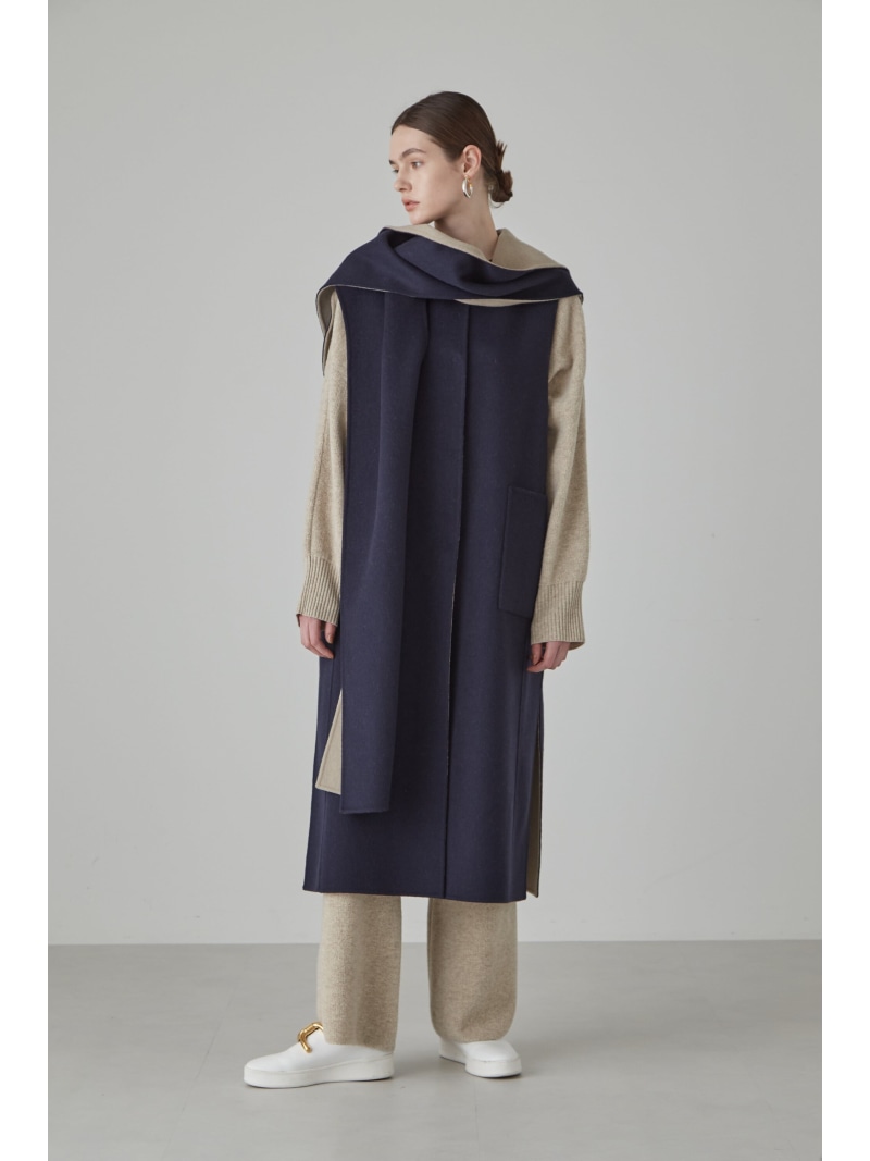 楽天市場】【SALE／60%OFF】カシミヤ混 2TONE リバーフードストール