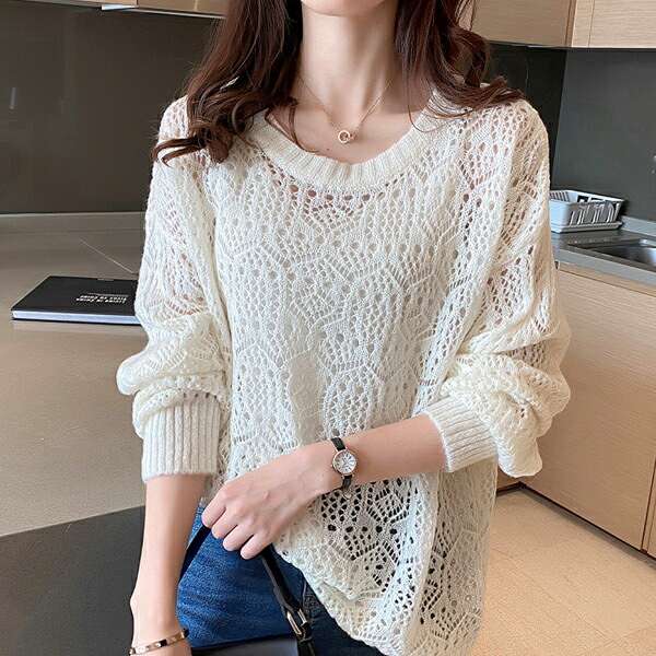 楽天市場】スーパーSALE限定20％OFFクーポン☆ 透かし編み ニット