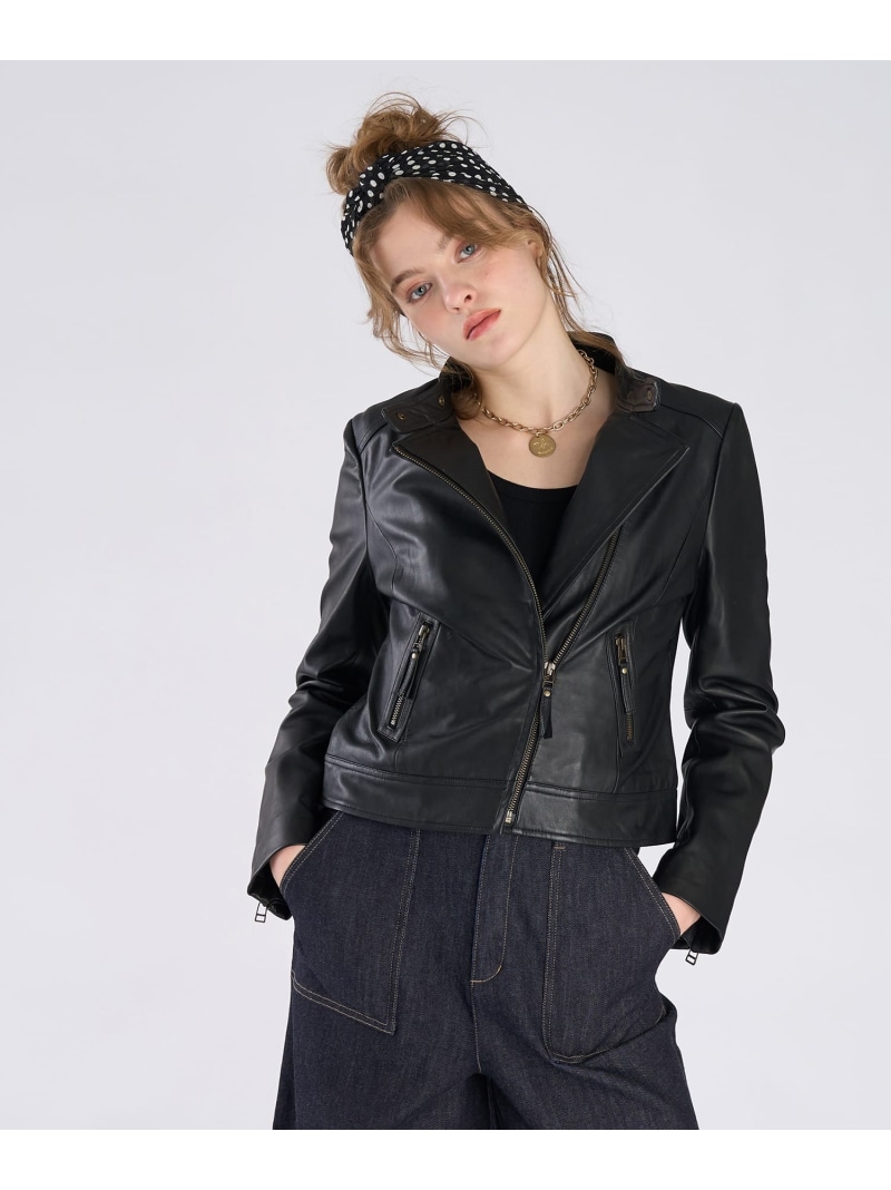 楽天市場】レザー ライダースジャケット To b. by agnes b