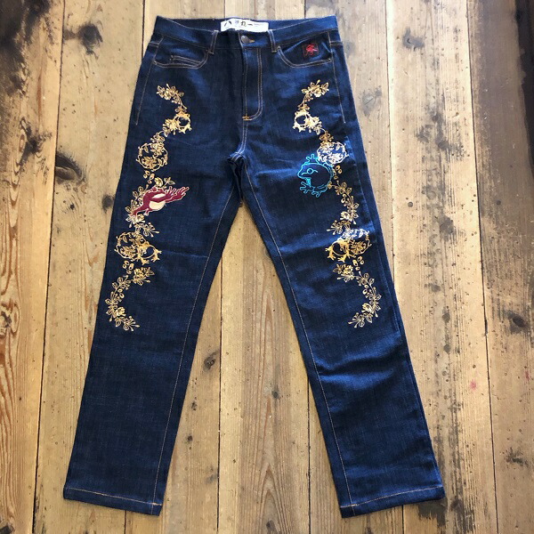 楽天市場】和柄 ジーンズ 参丸一 サンマルイチ 花鳥 参蛙(かえる) 総