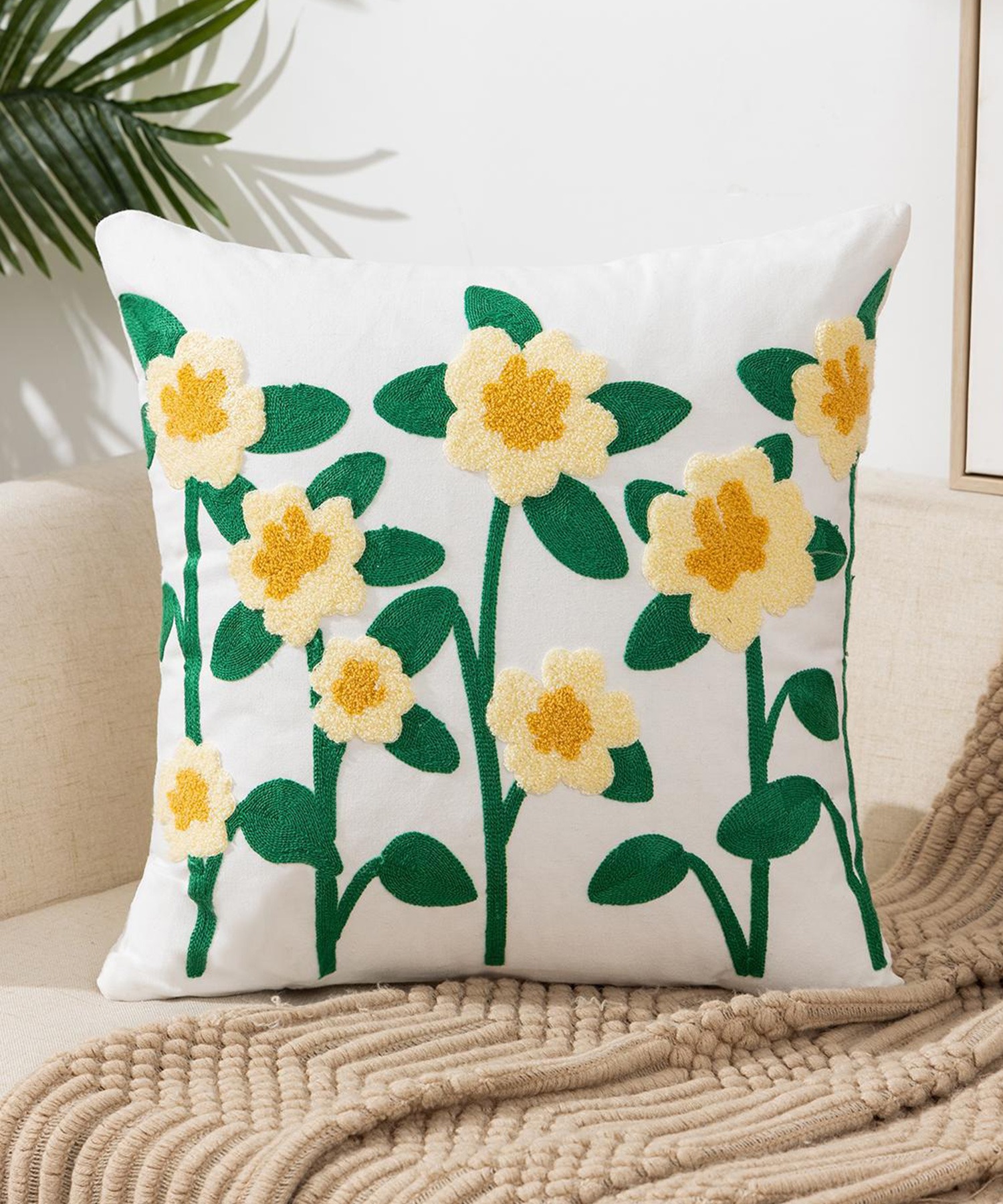 楽天市場】クッションカバー おしゃれ 刺繍 インテリア リビング