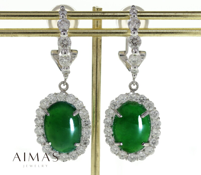 楽天市場】【ｾｰﾙ】翡翠 3.488ct/3.732ct ピアス/イヤリング PT900