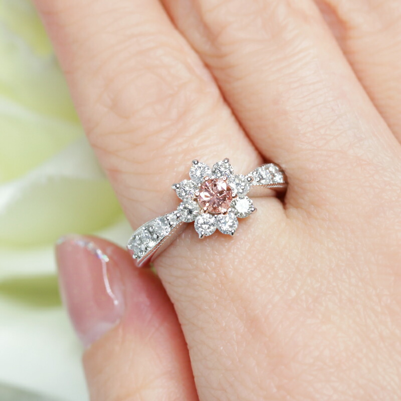 楽天市場】【ｾｰﾙ】ファンシーオレンジピンクダイヤモンド 0.257ct