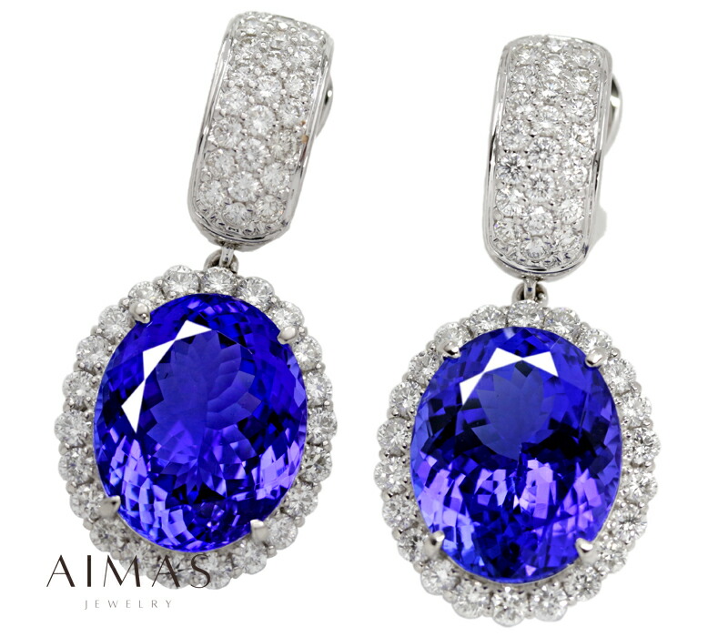 楽天市場】【ｾｰﾙ】タンザナイト 16ct/15.33ct ピアス PT900 K18WG 18金