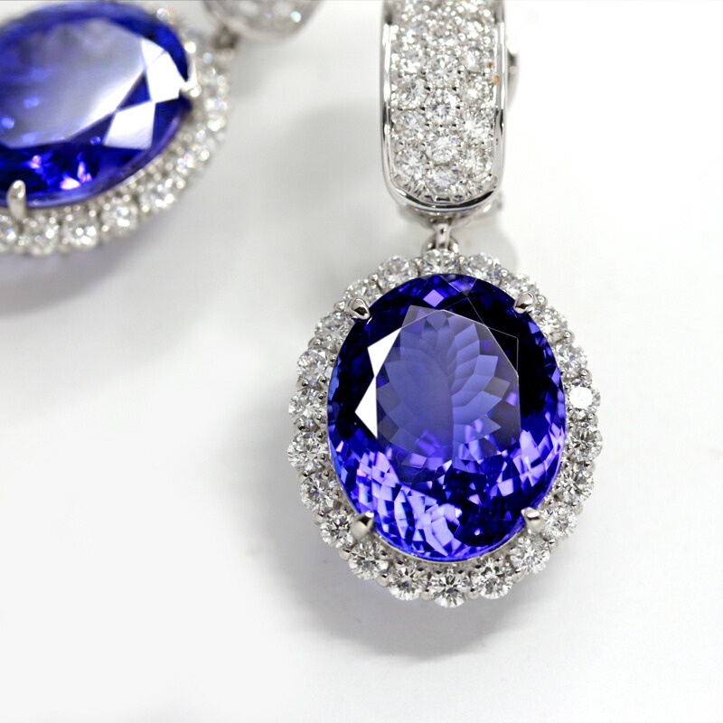 楽天市場】【ｾｰﾙ】タンザナイト 16ct/15.33ct ピアス PT900 K18WG 18金