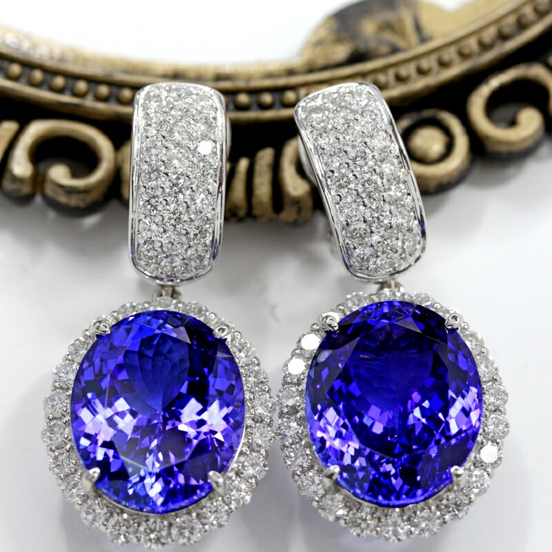 楽天市場】【ｾｰﾙ】タンザナイト 16ct/15.33ct ピアス PT900 K18WG 18金