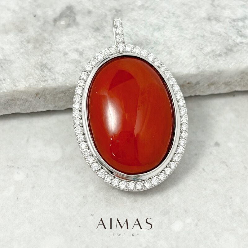 楽天市場】赤珊瑚 21.34ct ペンダントトップ PT950 プラチナ