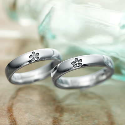 楽天市場】ペアリング シルバー 刻印無料 Flower FISS-ST03R (FISS
