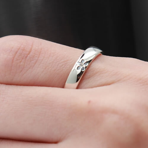 楽天市場】ペアリング シルバー 刻印無料 Flower FISS-ST03R (FISS