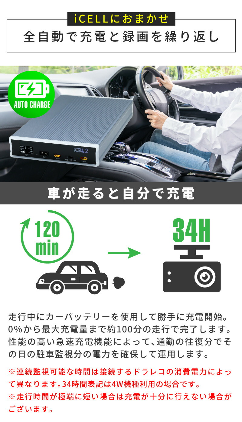 楽天市場】iCELL2 M12A アイセル ドライブレコーダー バッテリー