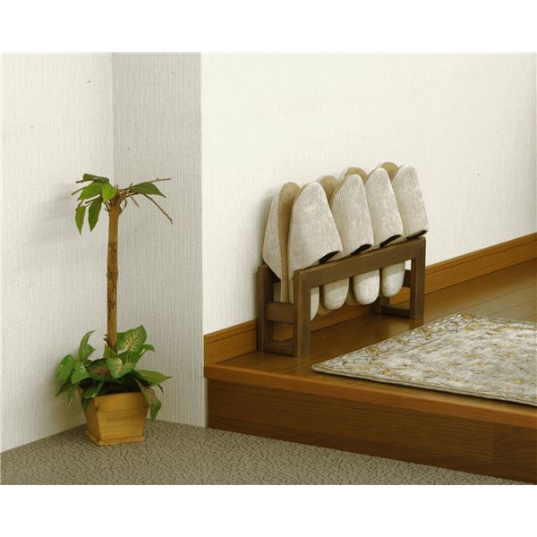 楽天市場】スリッパラック ダークブラウンの通販