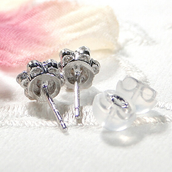 楽天市場】K18YG/WG【0.40ct】フラワーモチーフ ダイヤモンド ピアス