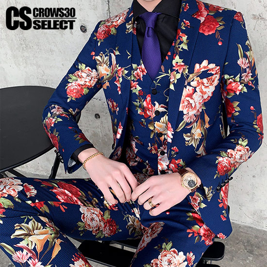 楽天市場】花柄スーツ メンズ ホストスーツ 総柄スーツ フラワー柄