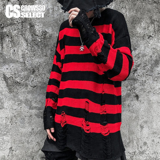 楽天市場】ロンT メンズ モード系 ファッション ボーダー ダメージ加工