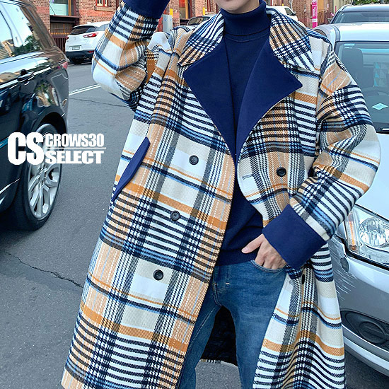 楽天市場】チェックコート メンズ ロングコート 送料無料 バイカラー