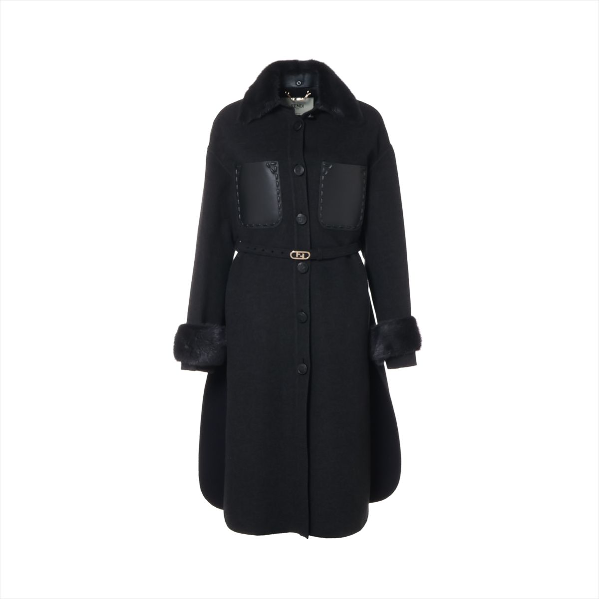 楽天市場】【中古】フェンディ 22年 カシミヤ ロングコート 36