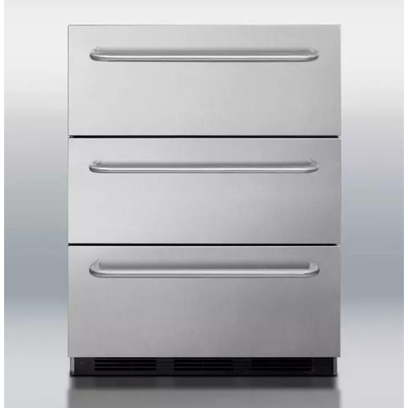 楽天市場】冷蔵庫 引き出し式 3段 ビルトイン ステンレス Summit 24