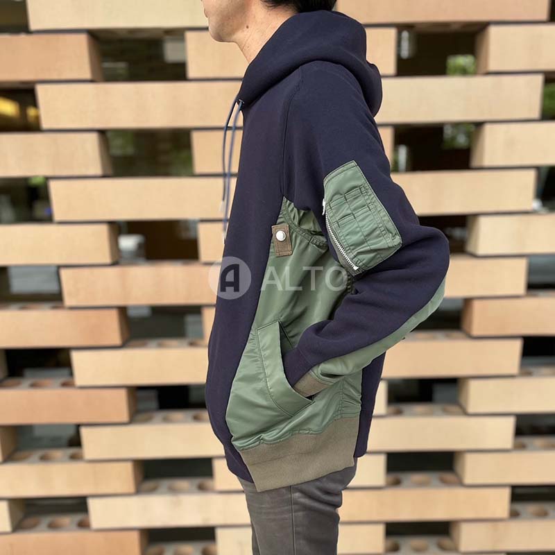 楽天市場】sacai サカイ ハイブリッドパーカー SCM057 メンズ 212 NAVY