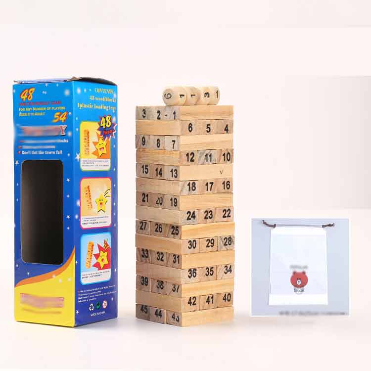 楽天市場】ジェンガ ウッドブロック サイコロ 木づち おもちゃ 収納袋