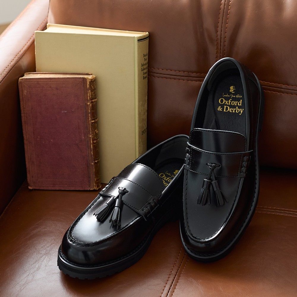 楽天市場】牛革 ＋4.5cm UP タンクソール タッセルローファー メンズ