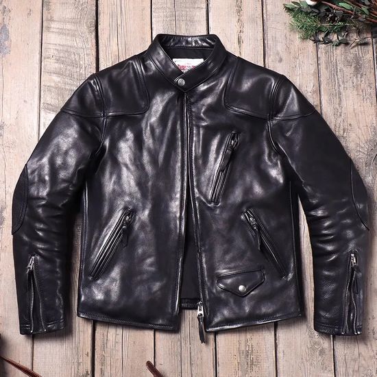 楽天市場】少量生産 革ジャン メンズ/レザージャケット本革 カウハイド