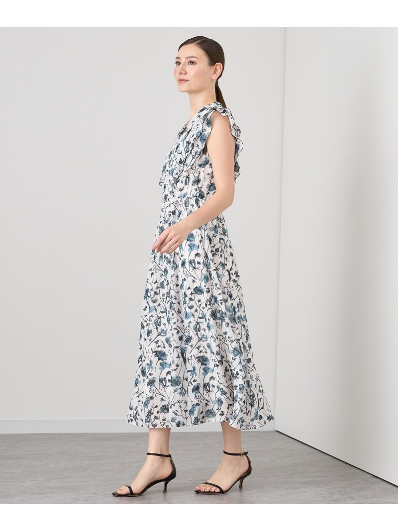 楽天市場】ボタニカルローンプリントラッフル袖 ワンピース ANAYI