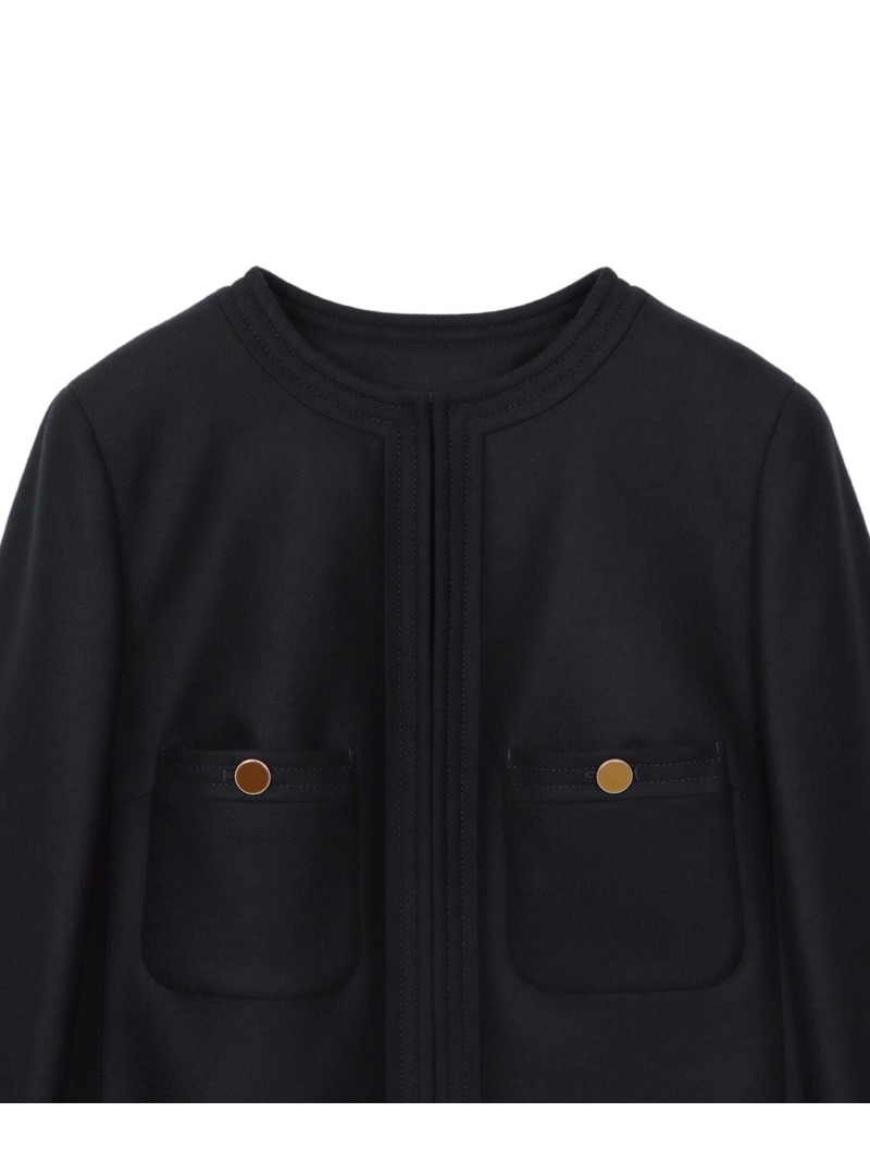 楽天市場】【SALE／60%OFF】ツイルジャージノーカラー ジャケット
