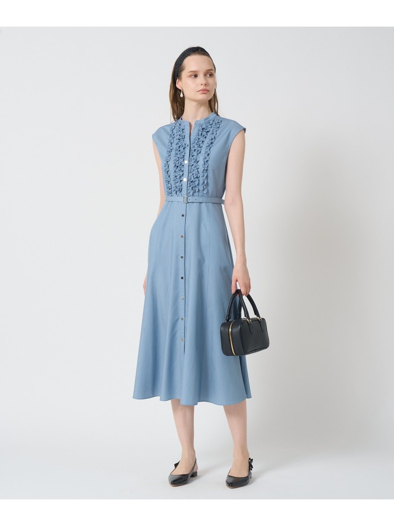 楽天市場】デニムライクツイルフリルワンピース ANAYI アナイ