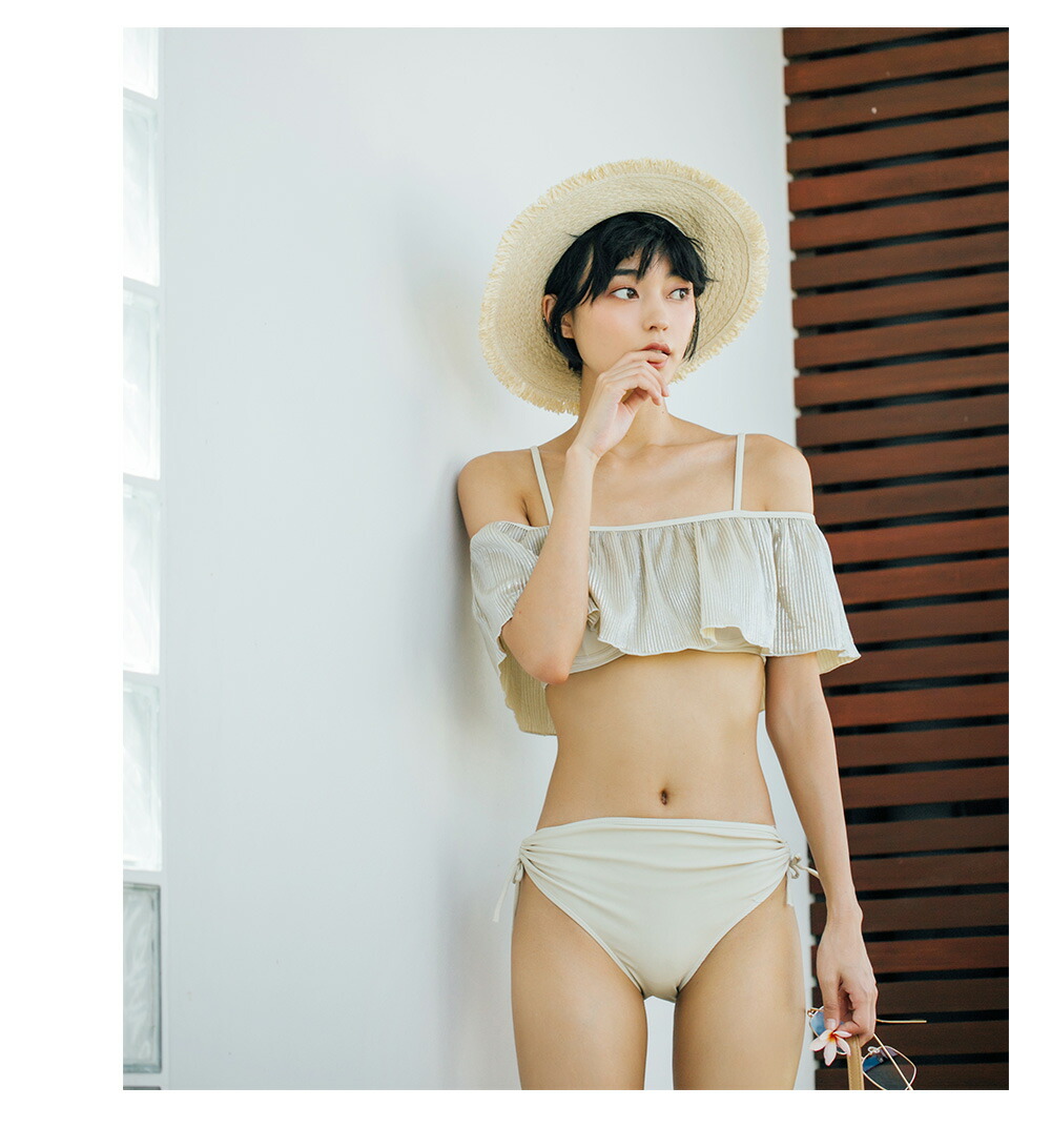 楽天市場】オフショル 水着 レディース ビキニ スカート付き 上下3点