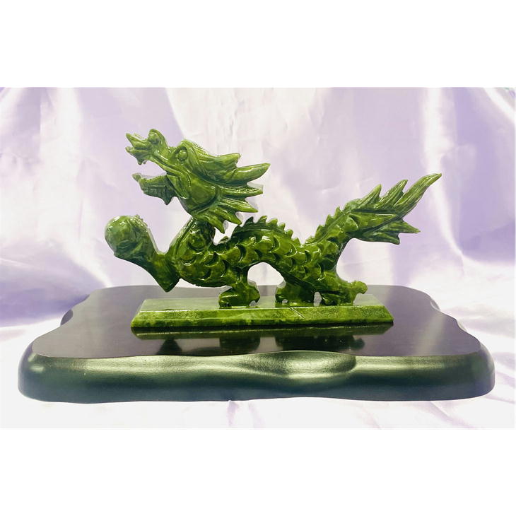 楽天市場】翡翠 吉祥龍神 台座付き ジェダイト 彫刻 インテリア 置き物