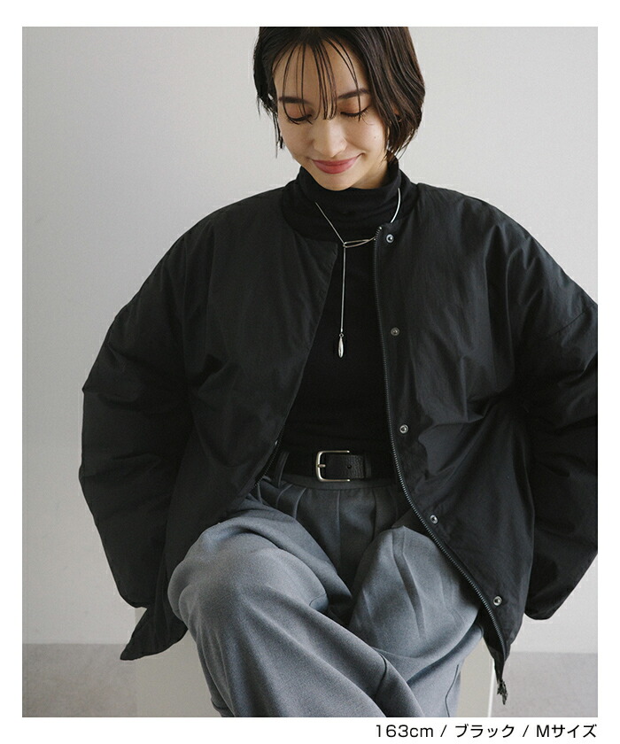 楽天市場】evernavy エバーネイビー ノーカラー サイドジップ ダウン